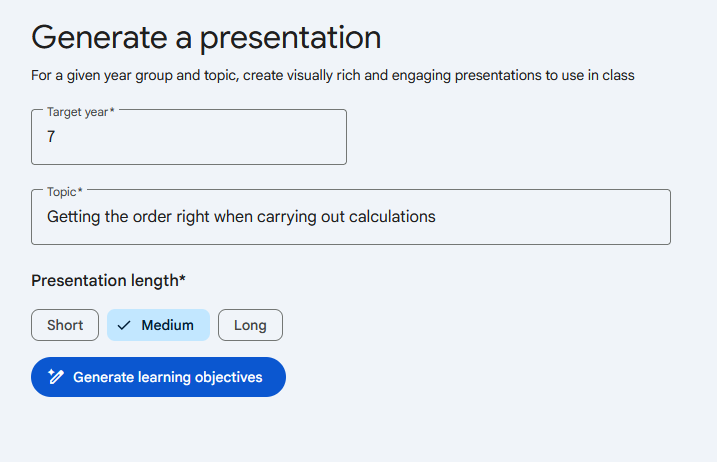 Prompt for AI presentation